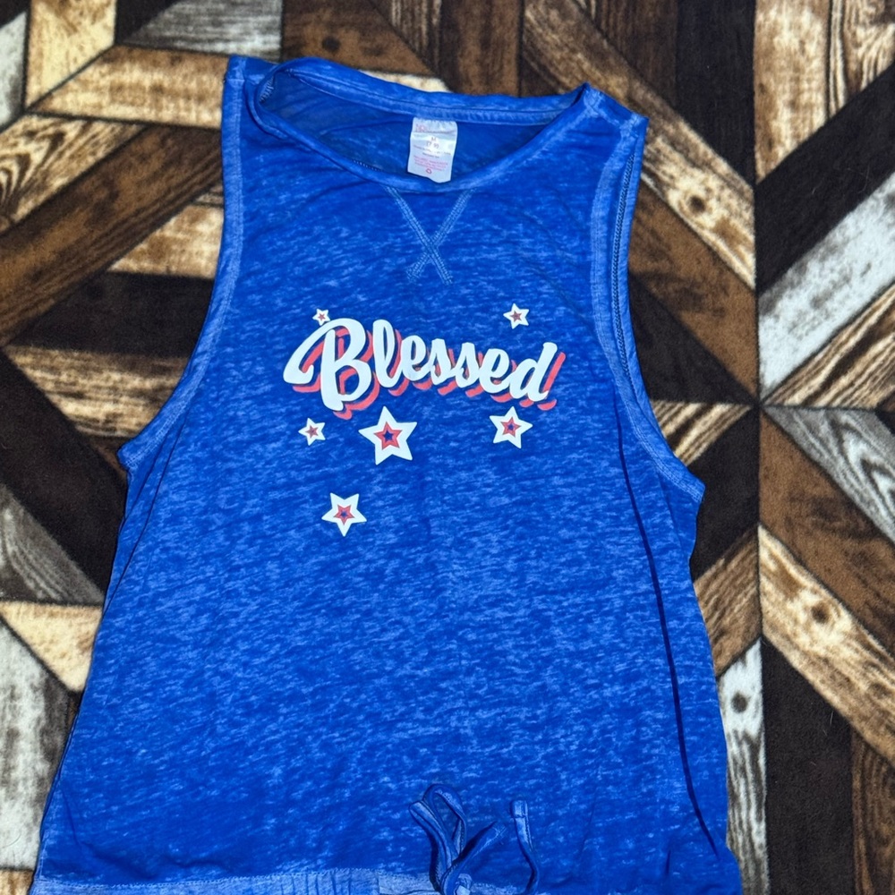 No Boundaries Blue Muscle Tee Blessed Design